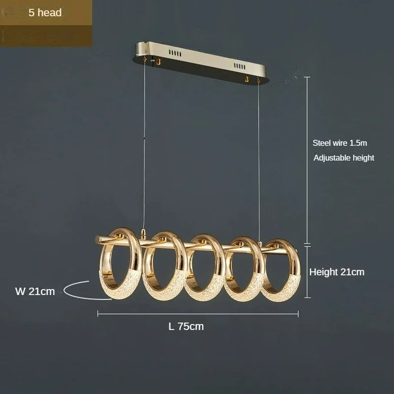 Modern Chandelier For Living Room Bedroom Nordic Golden Ring Ceiling Lamp Luxury Home Decor Indoor Ceiling Light Lustre Fixtures