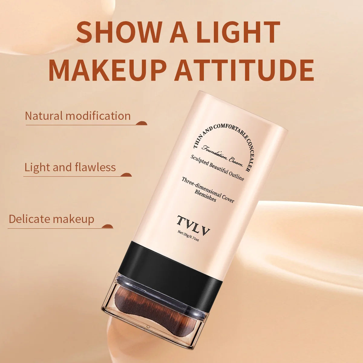 Waterproof concealer can cover defects for a long time, light and non greasy natural makeup effect