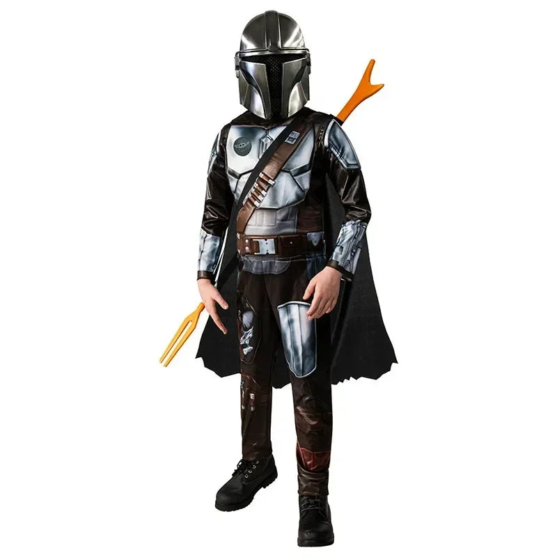 Costume de cosplay d'armure de chasseur de rebond de film, masque de héros souriant, combinaison d'Halloween, habillage, costume
