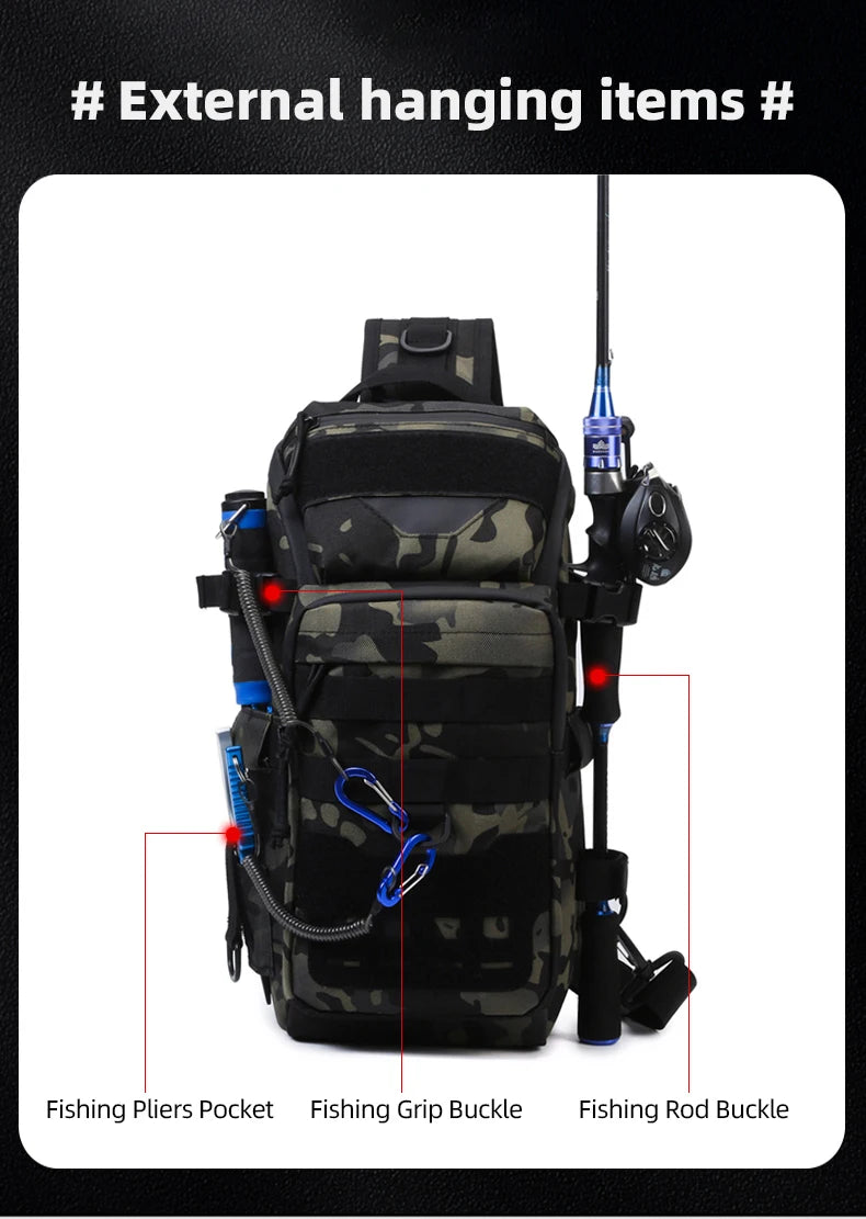 Men Chest Bag Molle Fanny Pack Outdoor Sport Fishing Hunting Camping Hiking Tactical Hook and Loop Fastener Sling Shoulder Bag