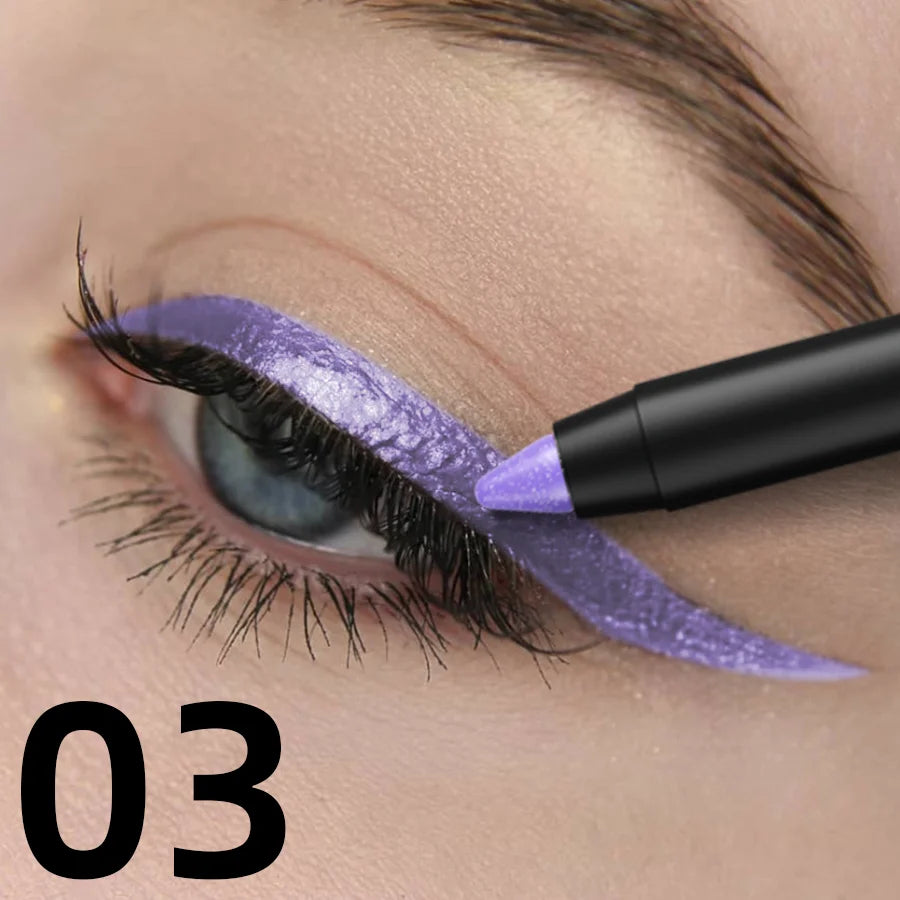 10-color 1pc colorful eyeliner pen,high pigmented waterproof  pearly shimmer metallic smokey punk gothic style eyeliner makeup