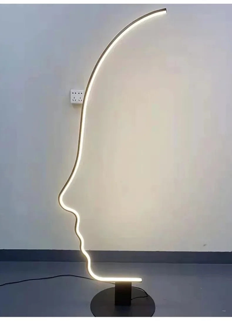 Nordic Human Face Led Floor Lamp For Living Room Bedroom Bedside Standing Light Modern Home Decor Indoor Lighting Lustre Fixture