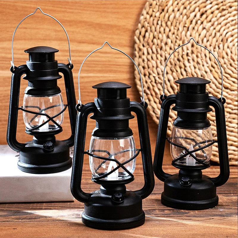 6cm Mini Led Retro Glowing Pony Lantern Simulation Cande Light Night Light Dollhouse Miniature Kerosen Lamp Home Decor Toy
