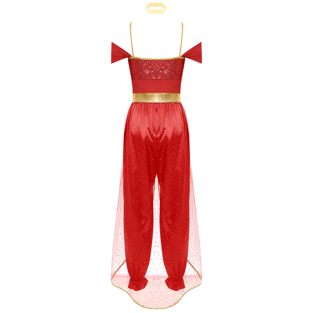Festival Arabian Princess Costumes Indian Dance Embroider Bollywood Jasmines Costume Party Halloween Cosplay Jasmines Outfit