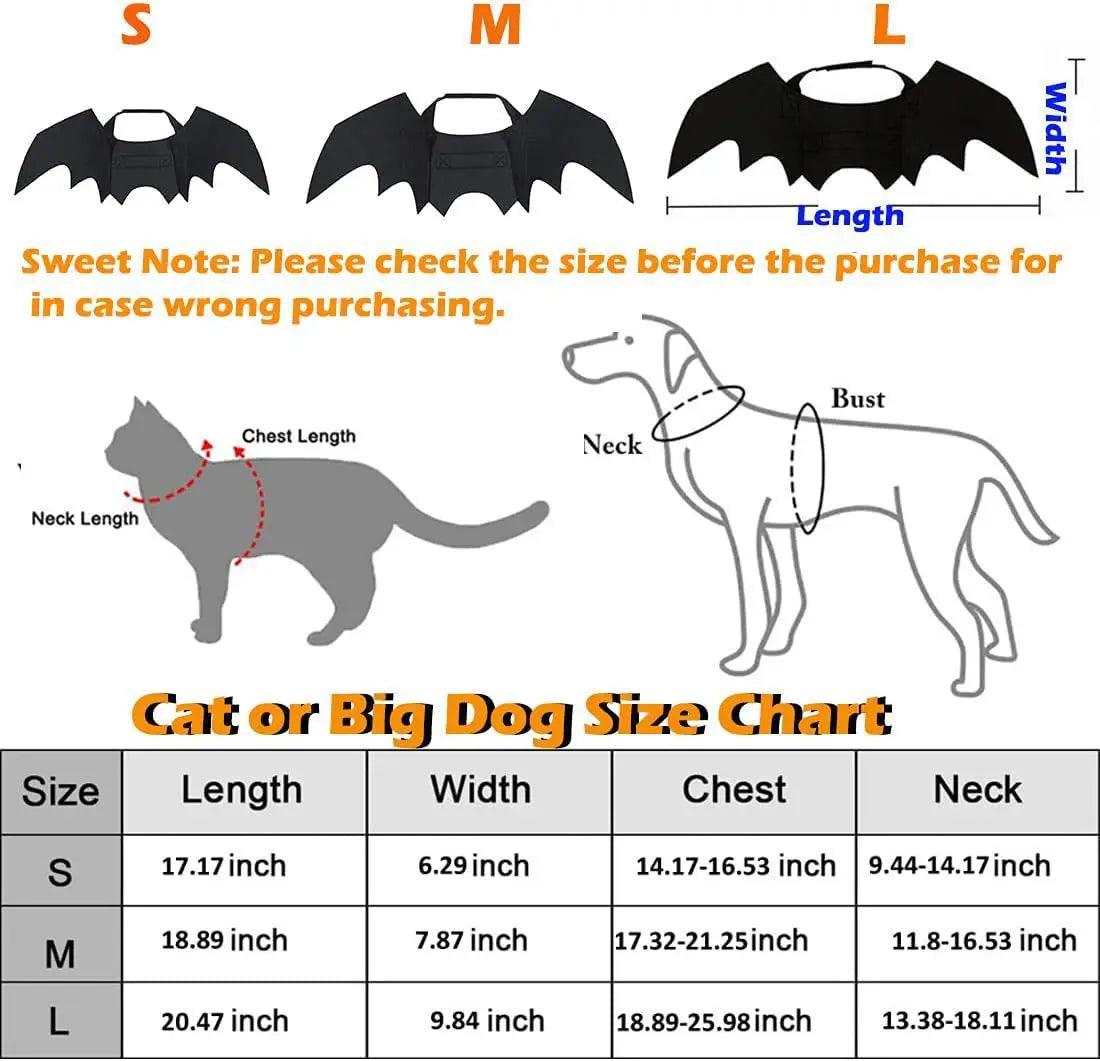 Halloween Pet Costumes, Bat Wings, Bell Models, Dog and Cat Role-playing, Felt Costumes, Clothing Supplies