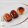 10ML 1-8pcs Autumn Brown Amber Series Jelly Gel Nail Polish Leopard Nails Popular Online Celebrity Ice Clear Caramel Nail Polish