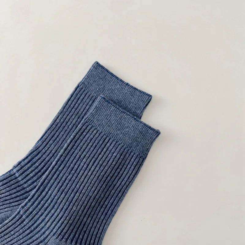 Mens Socks Casual Fashion  Men Business Male Breathable Elastic Cotton Long Socks Solid Color Black Blue Gray SocksAutumn Winter