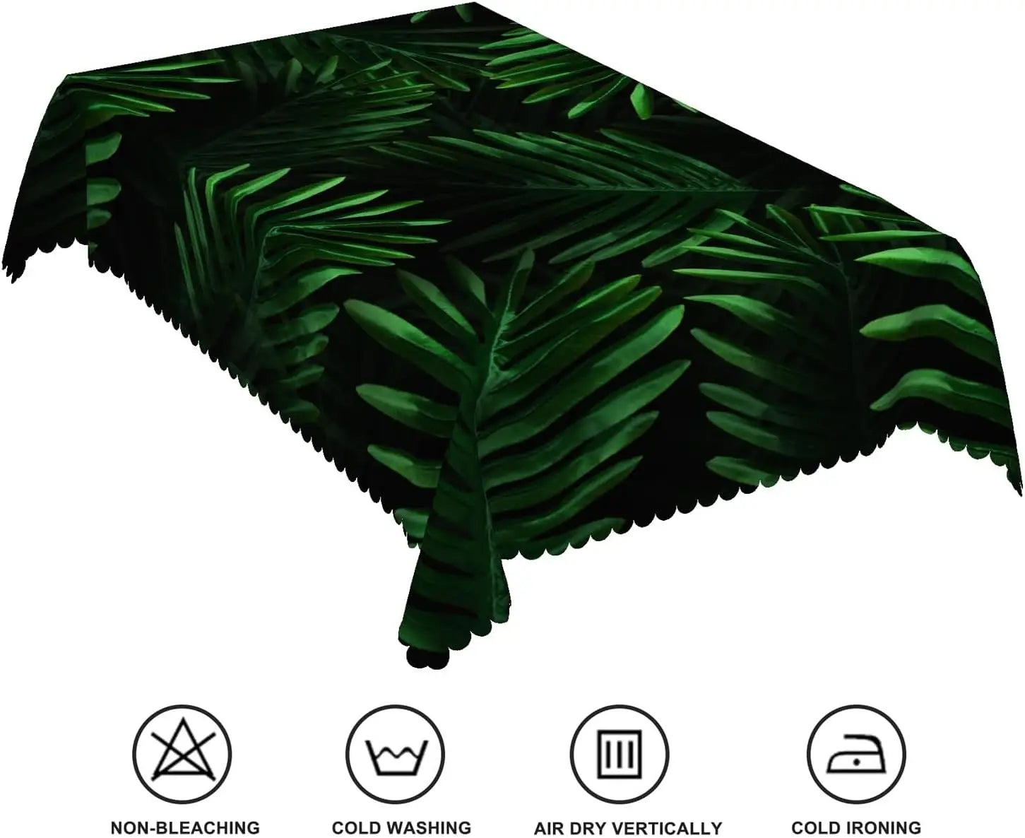 Green Palm Leaves Tropical Flowers Tablecloth Picnic Party Decor Summer Hawaiian Plants Rectangle Table Cloth Dining Table Decor