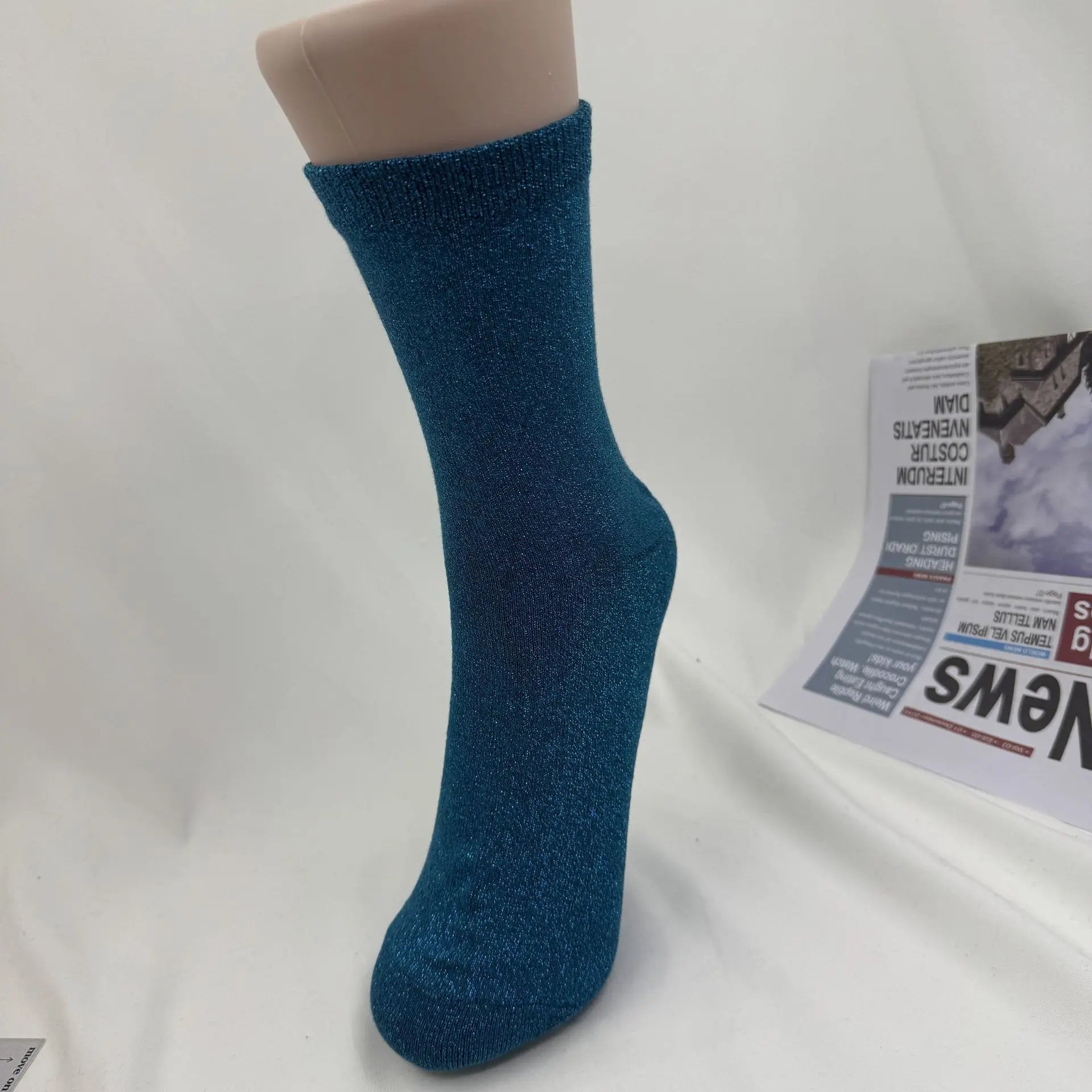 Women's Socks Spring  Japanese-style Gold Silver Thread Socks Solid Color Thin Breathable Mid-calf For Girl Funny Fashion Simple