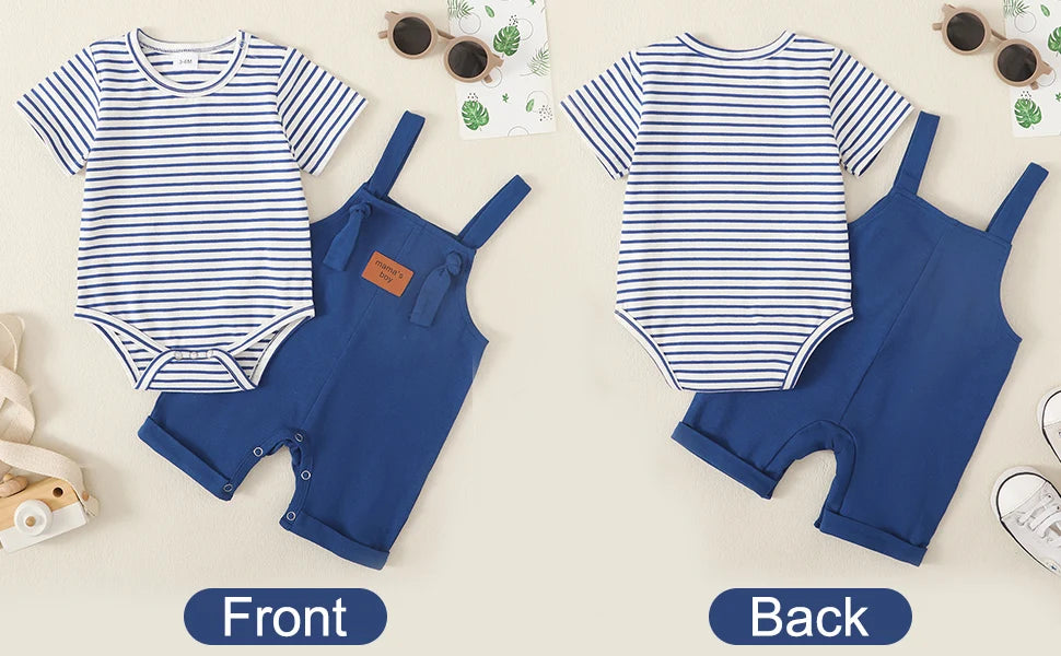 Newborn Baby Boy Clothes Outfit Set,0-18 Months Summer Short Sleeve Romper Bodysuit Overall Infant Boys Clothing