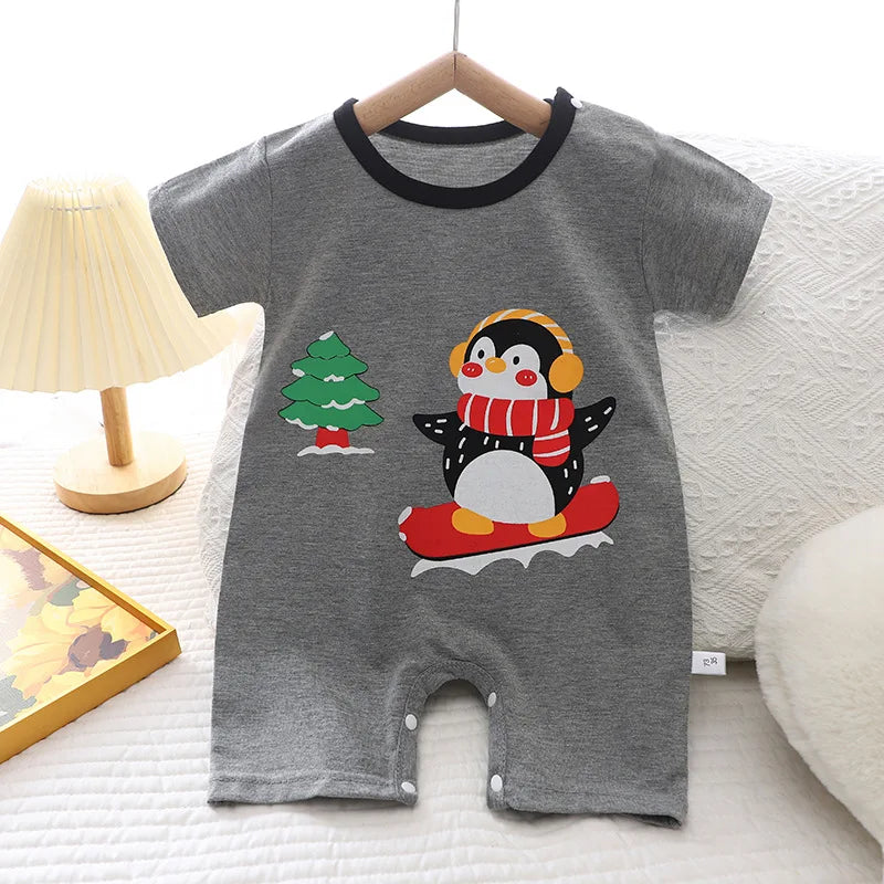 2025 Infant Toddler Crawling Clothes Cotton Summer Boys Girls Thin Male Baby Female Short-sleeved Romper suit Children's Onesie