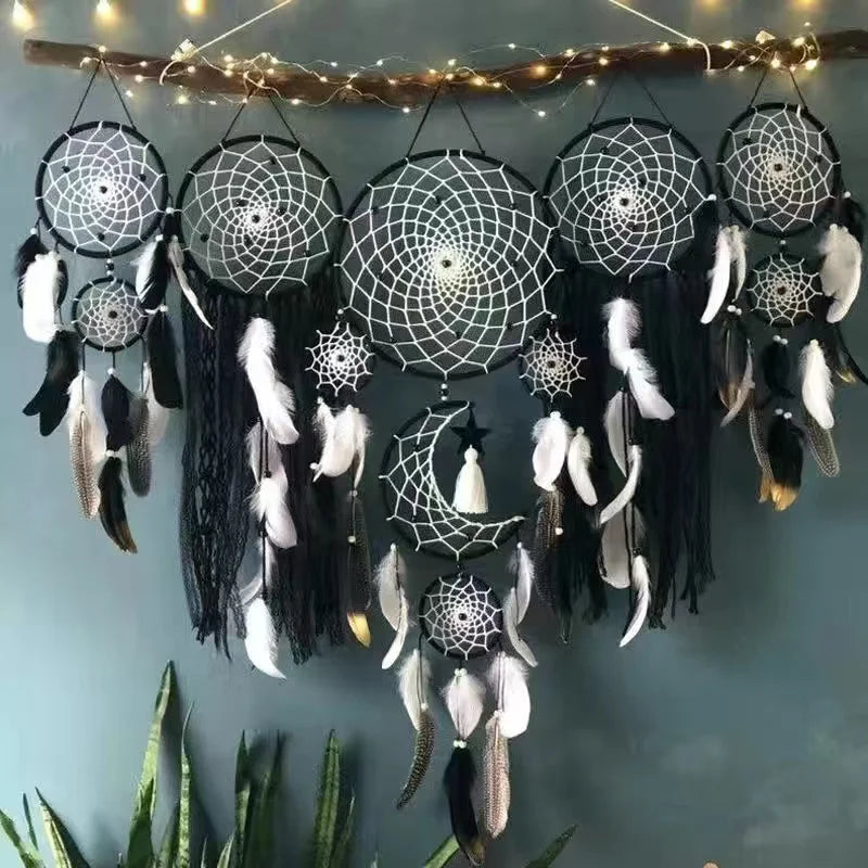 Indian Dream Catcher Wind Chime, Handmade Feather Pendant, Indoor Tassel, Wall Hanging, Wedding Decoration, Kids Room decor