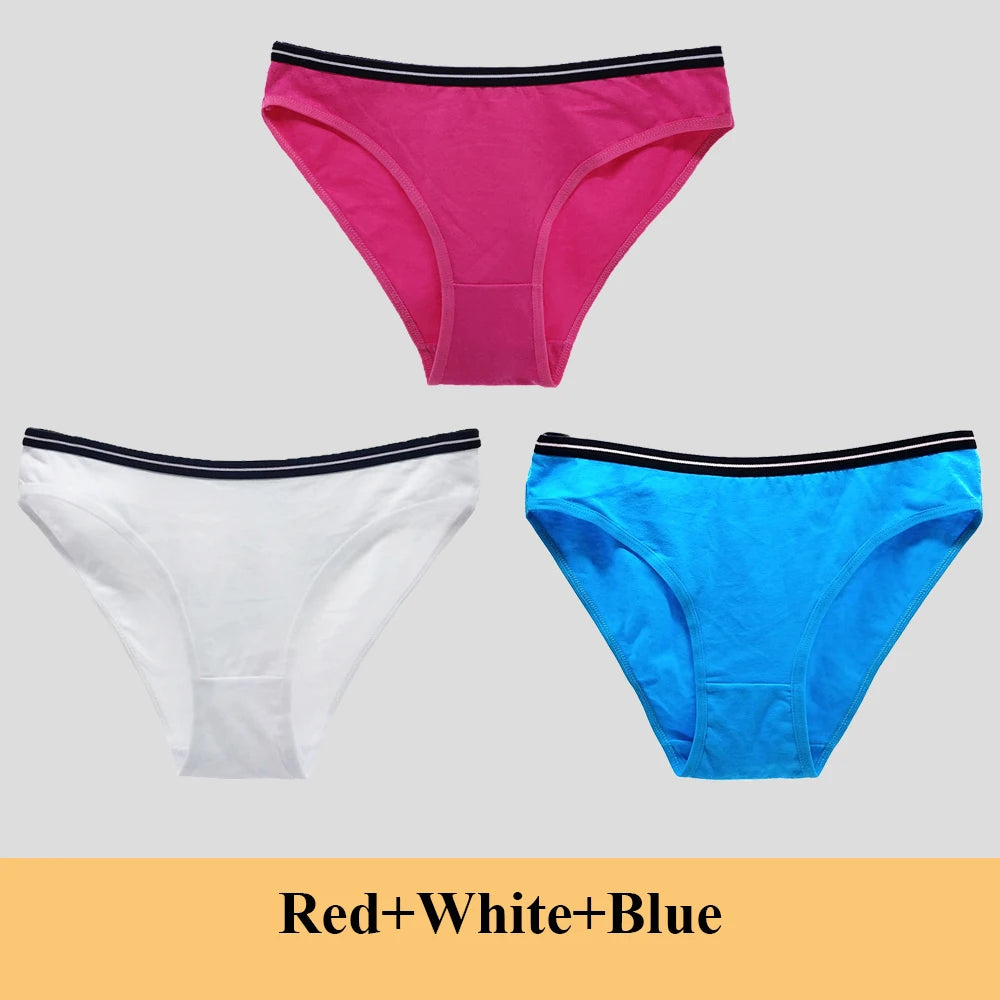 Woman Underwear Women's Cotton Sexy Panties Briefs Low Waist Lace Girls Ladies Knickers Lingerie for Women 3 Pcs/lot