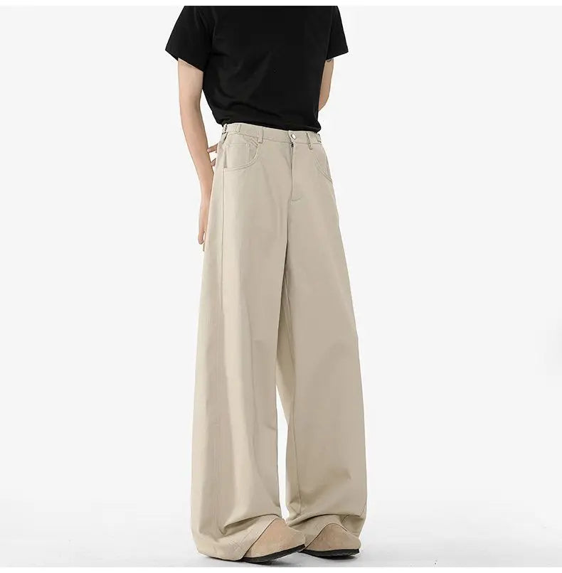 Men's Oversized Wide Leg Trousers High Waist Relaxed Fit Pants