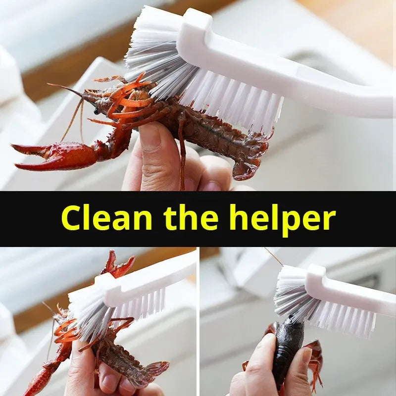 Cleaning Cup Brush Japanese Style Sink Brush  with Long Handle Elbow Design Tail Hole Wall Hanging Crevice Cleaning Accessories