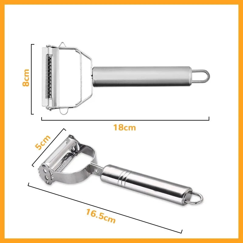 Kitchen Vegetable Peeler Stainless Steel Double-Head Melon Planer Multiple-Function Fruit Peeler Household Tool
