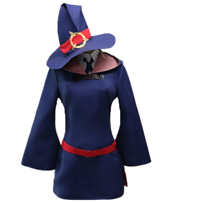 Anime Womens Costume Atsuko Akko Kagari cosplay Little Witch Academia Outfit Halloween Christmas Outfit Cloak Maid Dress