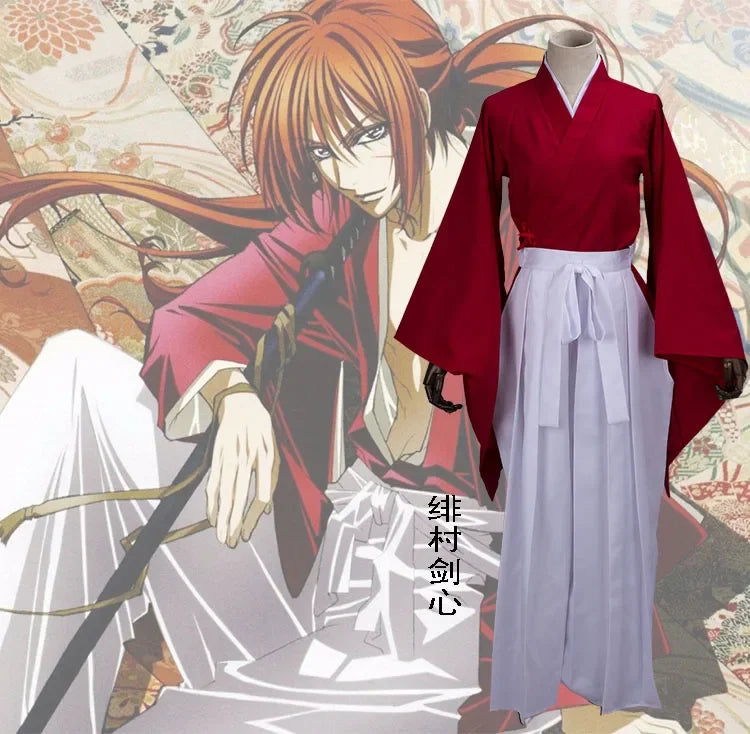 2025 Rurouni Kenshin Himura Kenshin Kimono Cosplay Costume Custom Any Size red blue kimono men Cosplay Kimono