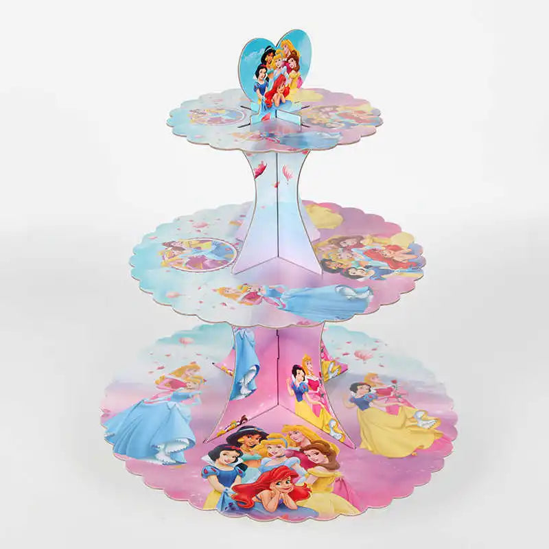 Princess Snow Queen Theme Disposable Tableware Decorations Kid Girl Birthday Party Supplies Princess Cup Plate Tablecloth Set