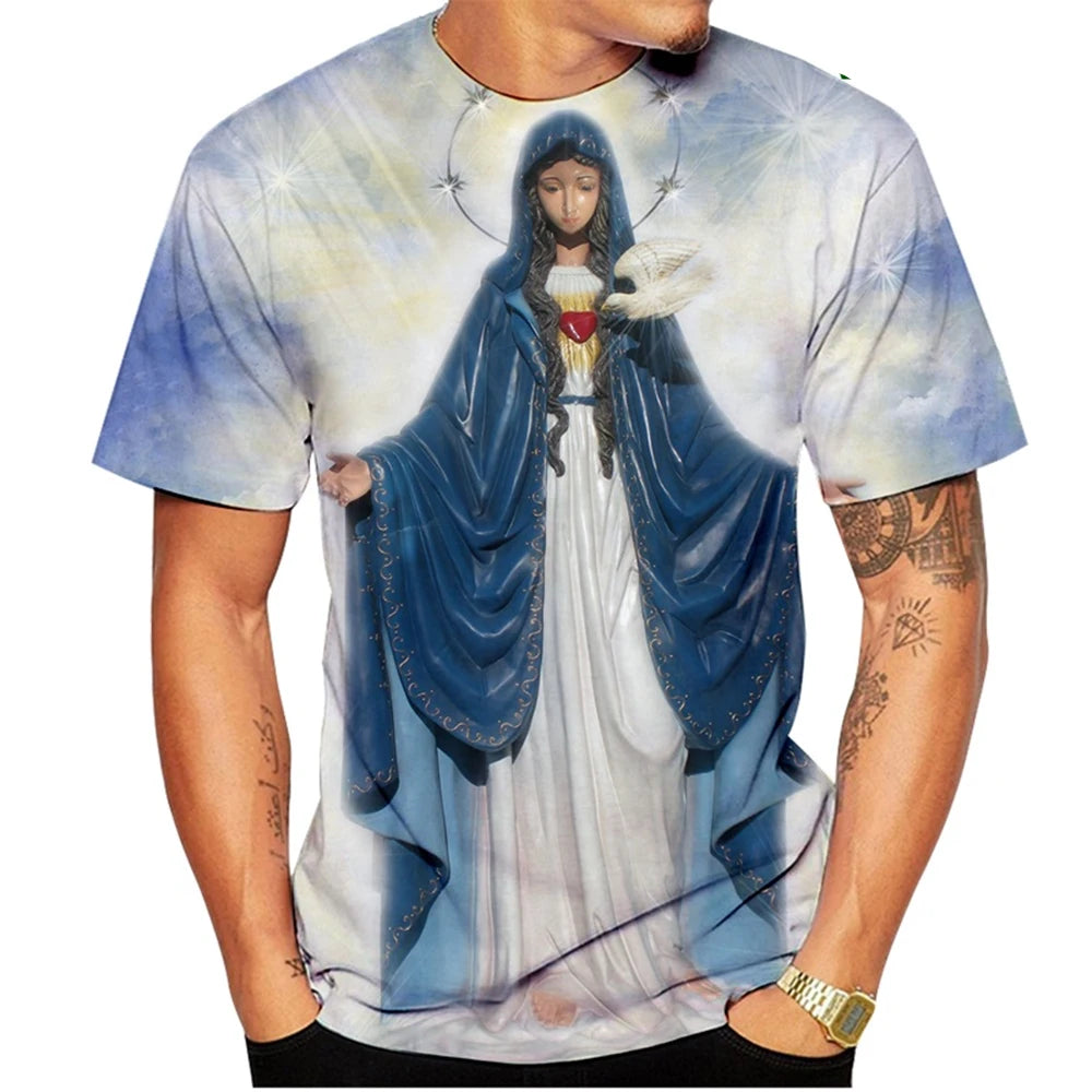 Summer Hot Selling Fashionable Santa Maria 3D Printed T-shirt Fun Men's and Women's Personalized Casual T-shirt