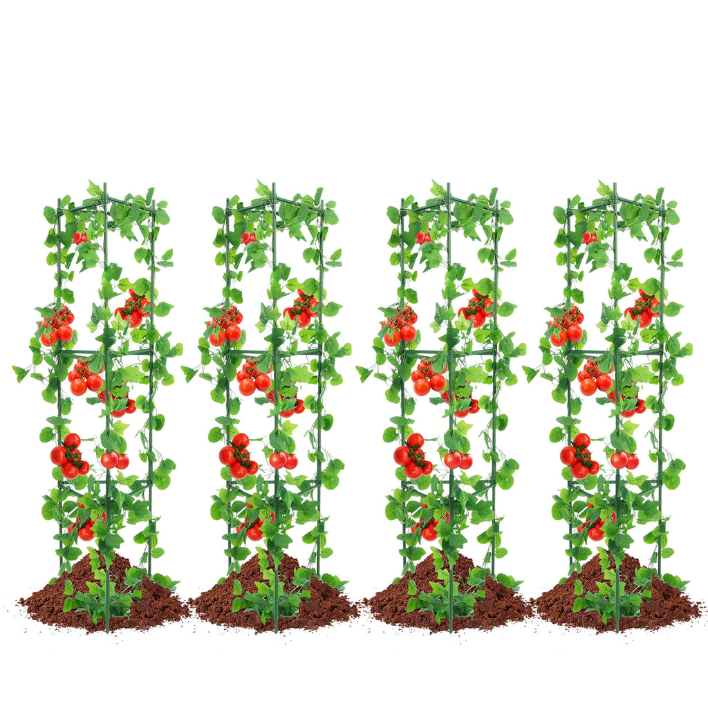 SucceBuy 6 Packs Tomato Cages for Garden Trellis Plant Stakes Suppor for Raised Garden Bed Vegetables Flowers Climbing Plants