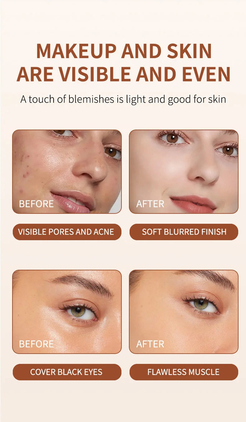 Waterproof concealer can cover defects for a long time, light and non greasy natural makeup effect