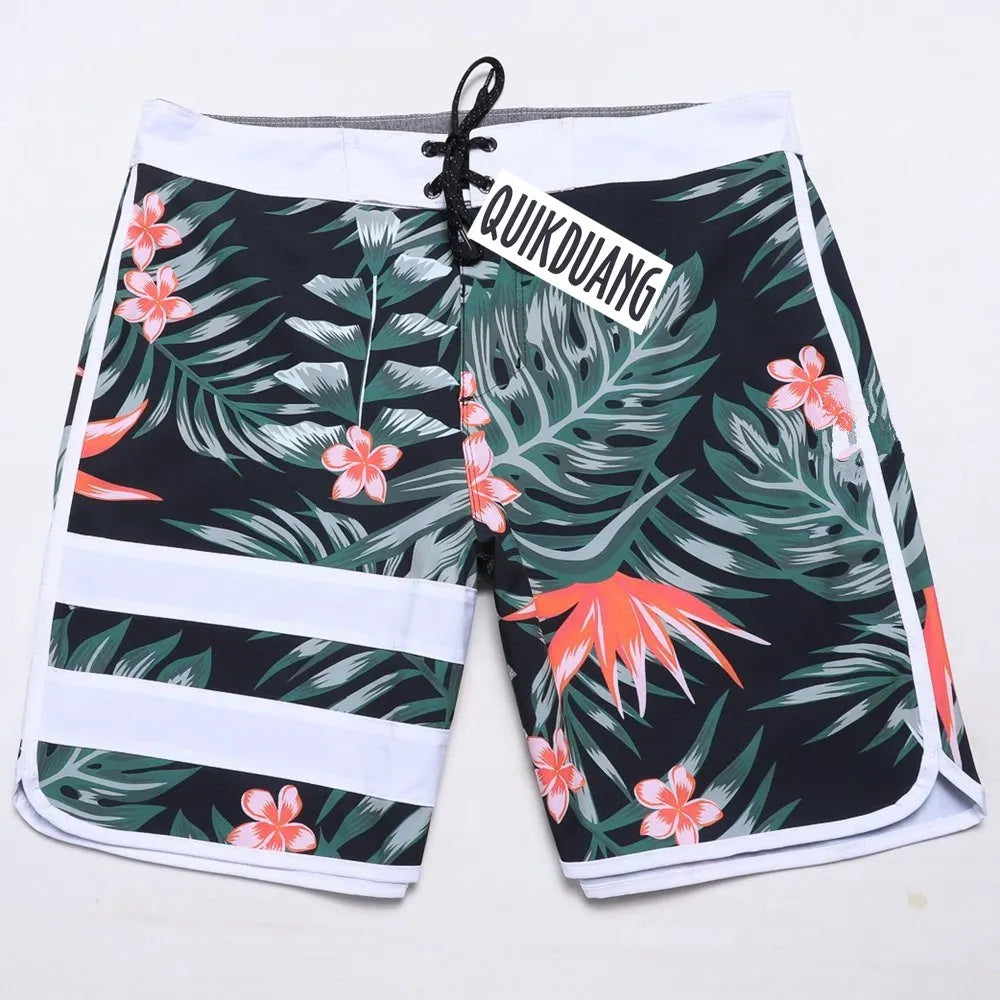New Fashion Men's Waterproof Stretch Surf Pants Quick-Dry Bermuda Boardshorts Casual Spandex Swimming Trunks Beach Shorts T04