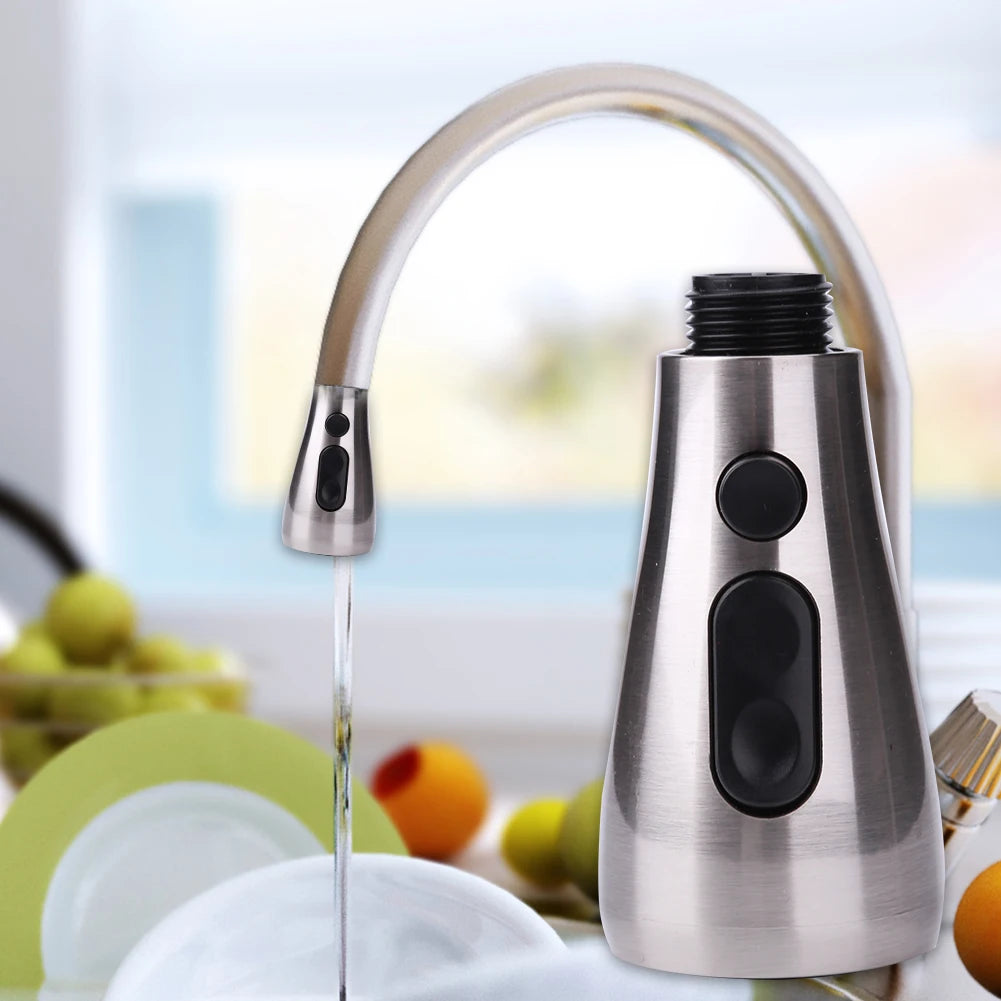 Stainless Steel 360 Degree Rotating Kitchen Bathroom Faucet Head 2Modes Adjustable Sink Basin Filter Tap Pull-Out Nozzle Sprayer