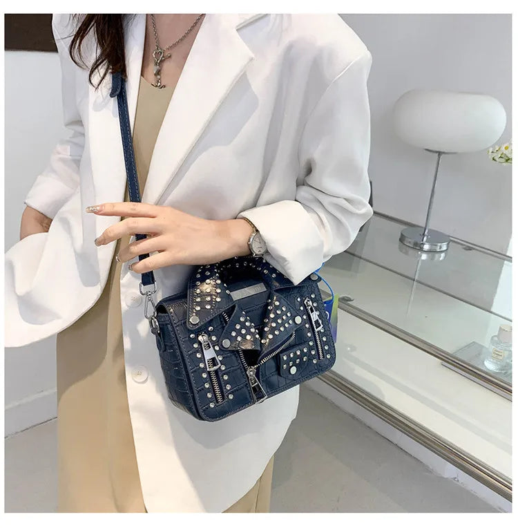 Fashion Jacket Design Crossbody Bag Rivet Clothes Shape Women Handbag Purse Brand Designer Lady Shoulder Bags Luxury Women's Bag