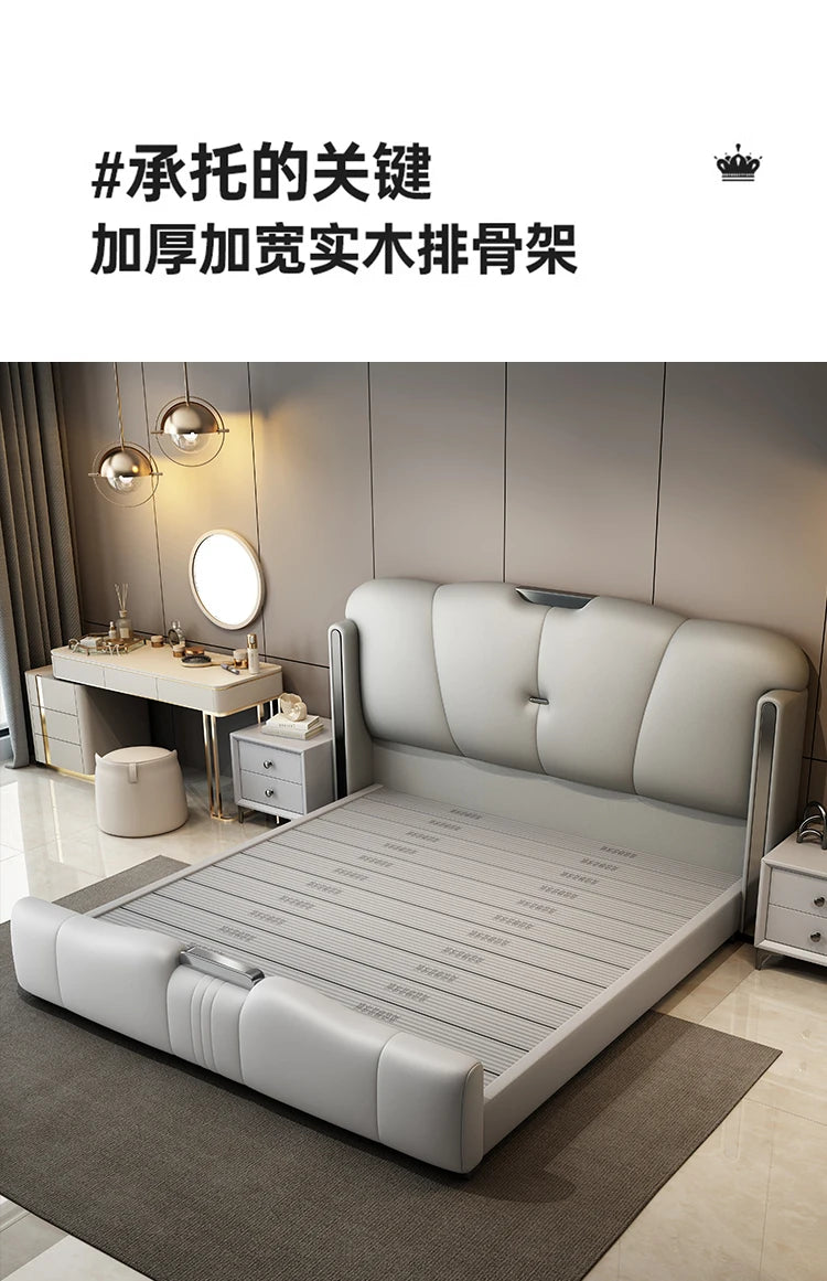 European Sleeping Bed Princess Platform Double Luxury Massage Bed Design Full Storage Sofa Letto Matrimoniale Trendy Furniture