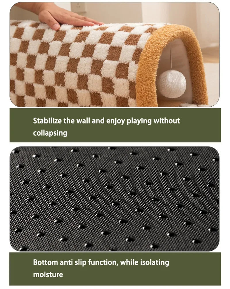 Cat Bed Can Play Cat Tunnel Dog House Bed Kitten Dog Basket Bed Cute Cat House Home Mat Pet Kennel Products Cama Para Gatos