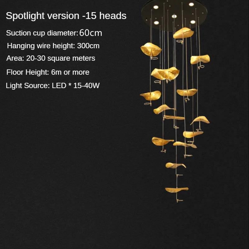 Nordic Modern LED Ceiling Chandelier for Living Dining Room Staircase Pendant Lamp Home Decor Lighting Suspension Design Fixture