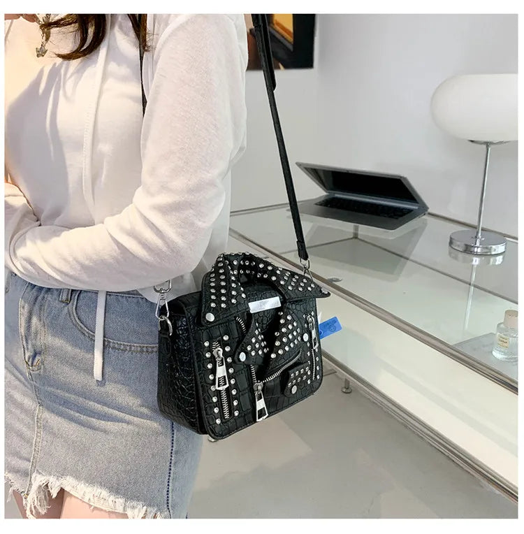 Fashion Jacket Design Crossbody Bag Rivet Clothes Shape Women Handbag Purse Brand Designer Lady Shoulder Bags Luxury Women's Bag