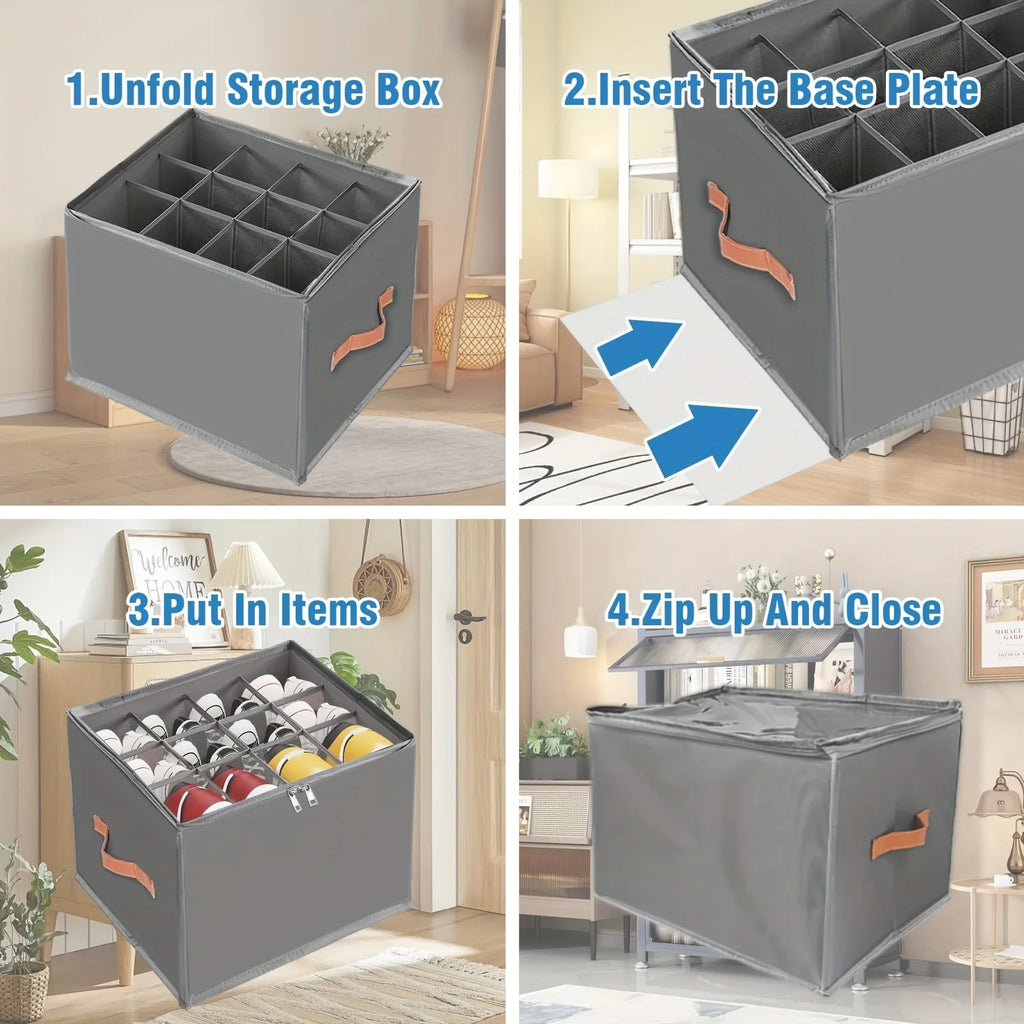 1pcs Shoe Organizer for Closet Foldable Oxford Fabric Shoe Storage Box for Sneakers Sandals for Clothes Shoe Storage Organizer