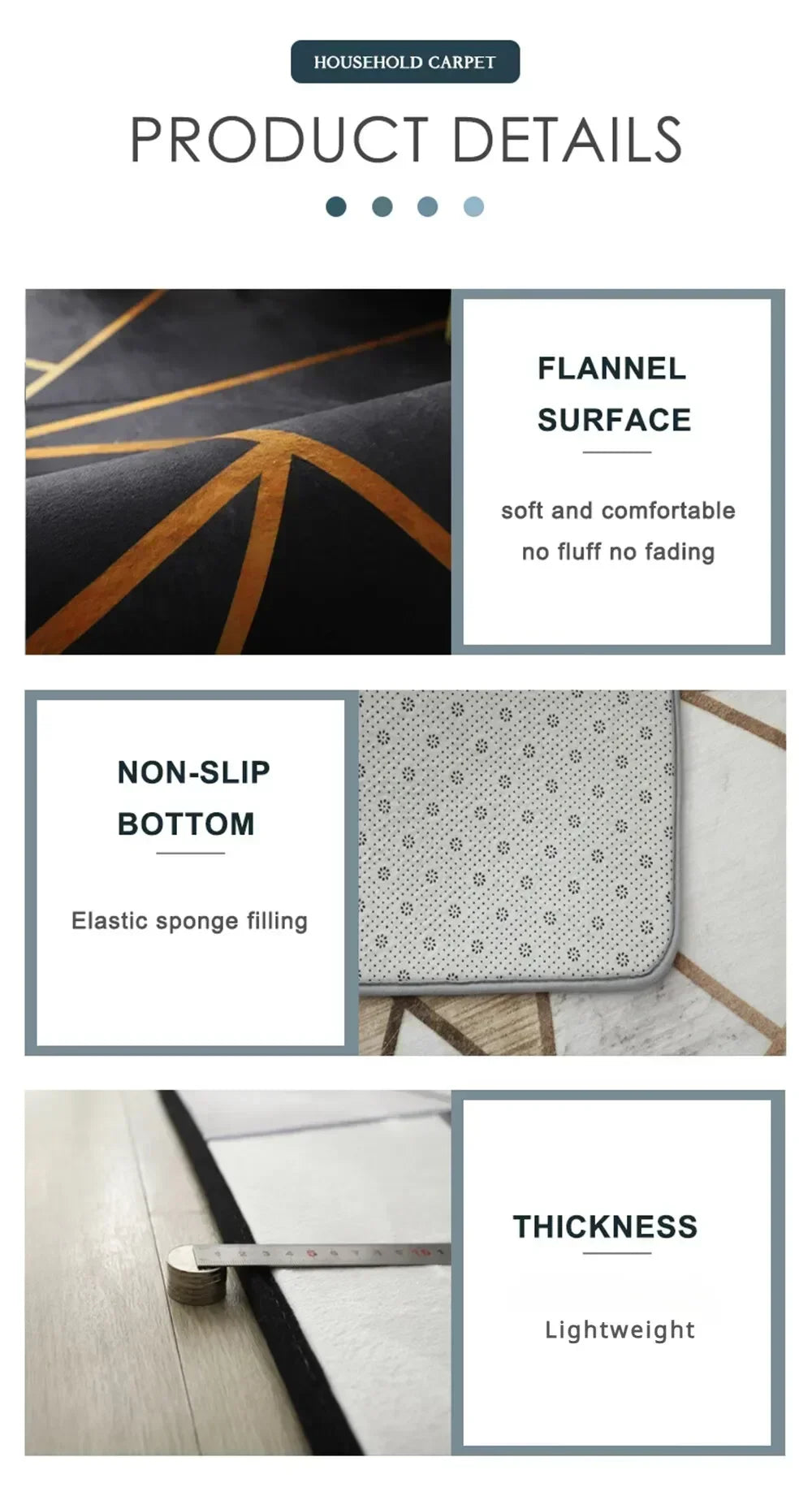 Large Area Carpets for Living Room Easy Clean Non-slip Bedroom Cloakroom Decoration Rugs Washable Sofa Coffee Table Entrance Mat