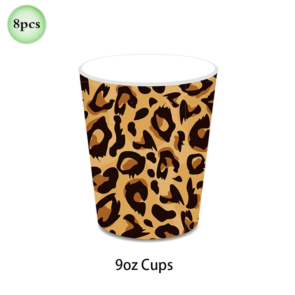 Woodland Animal Print Tablecloth Disposable Plates Napkins Cups Kids Jungle Safari Birthday Party Table Decoration & Accessories