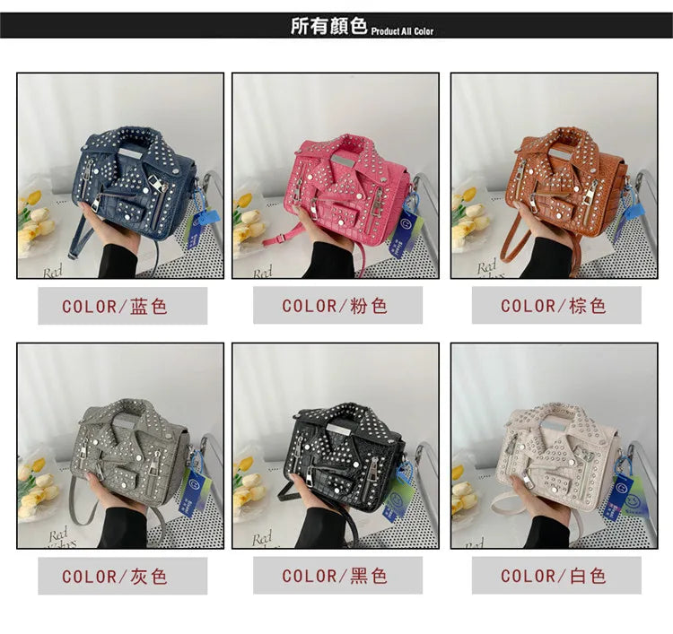 Fashion Jacket Design Crossbody Bag Rivet Clothes Shape Women Handbag Purse Brand Designer Lady Shoulder Bags Luxury Women's Bag