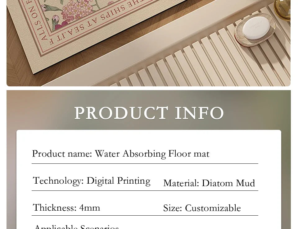 Bathroom Mat Toilet Entrance Doormat Bath Rug Non-slip Carpet  Absorbent Foot Mats for Floor Anti-slip Area Rugs Home Decor
