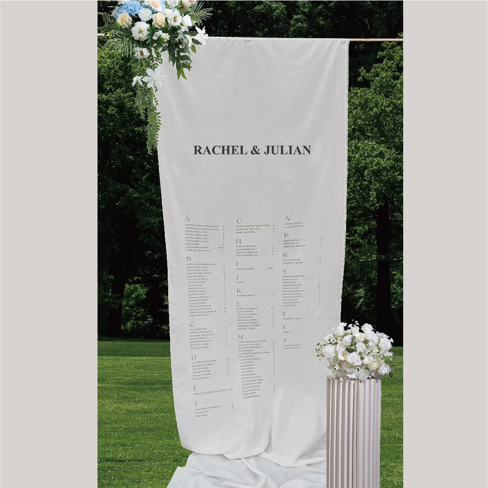 Custom Wedding Welcome Sign, Wedding Logo Fabric Wedding Seating, White, Event Decoration, Wedding Decoration Flag, Bride Outdoor Wedding