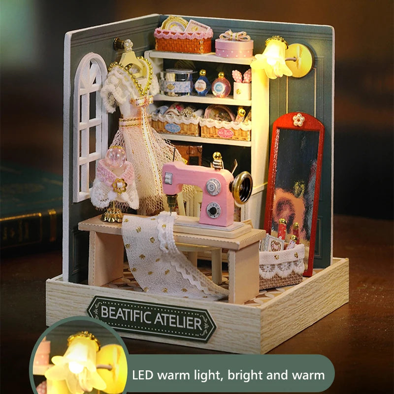 Mini Miniature Dollhouse DIY Small House Kit Making Room Toys Home Bedroom Decorations With Furniture Wooden Craft Doll houses