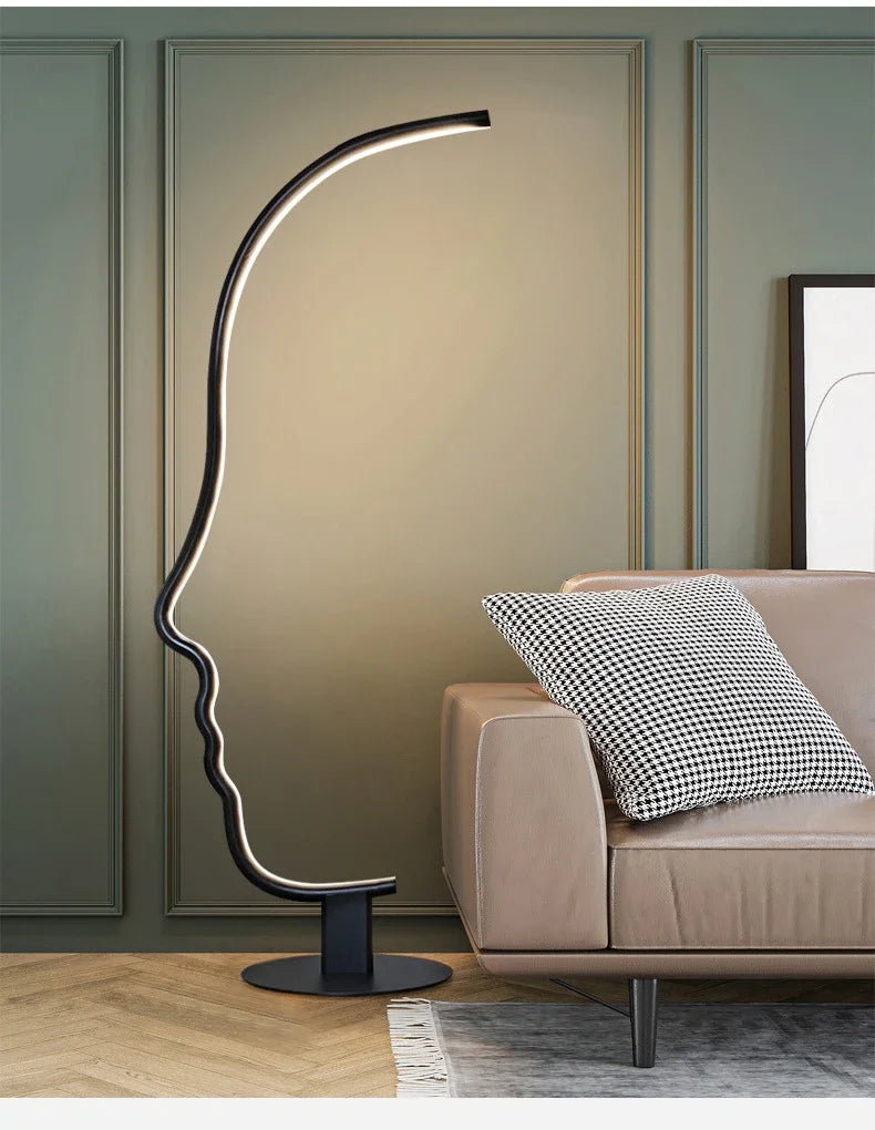 Nordic Human Face Led Floor Lamp For Living Room Bedroom Bedside Standing Light Modern Home Decor Indoor Lighting Lustre Fixture