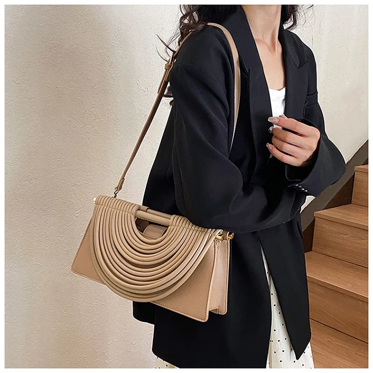 Luxury Evening Handbag For Women Golden Noodle Knot Design Dinner Party Clutch Bag Luxury Designer Square Crossbody Bags
