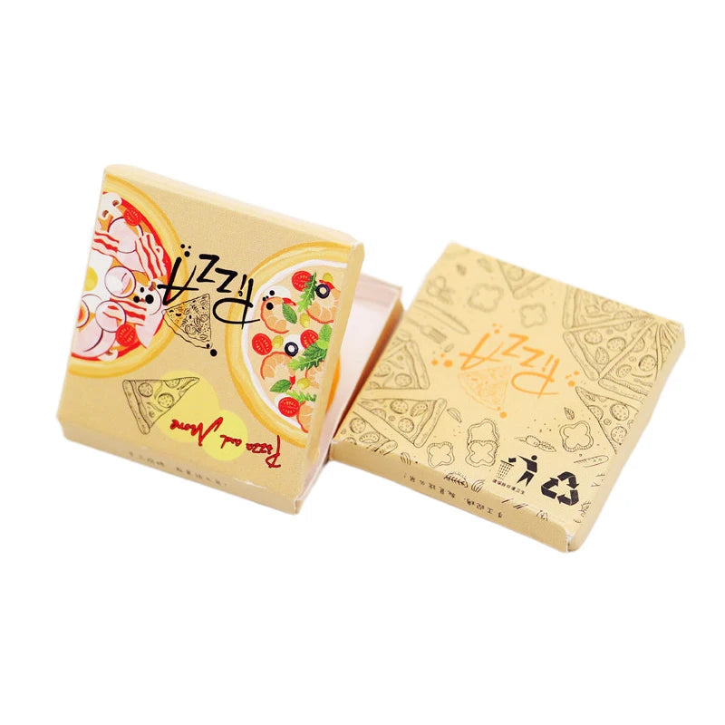 Dollhouse Takeaway Boxed Pizza 1:12 Dollhouse Miniature Simulation Kitchen Pizza Small Ornament Model DIY Kid Toy Accessories