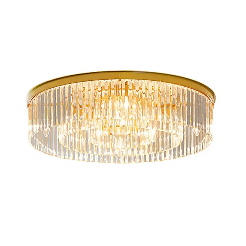 Modern LED Crystal Chandelier American Atmosphere Living Room Villa Hanging Light Bedroom Dining Room Pendant Lamp Home Decor