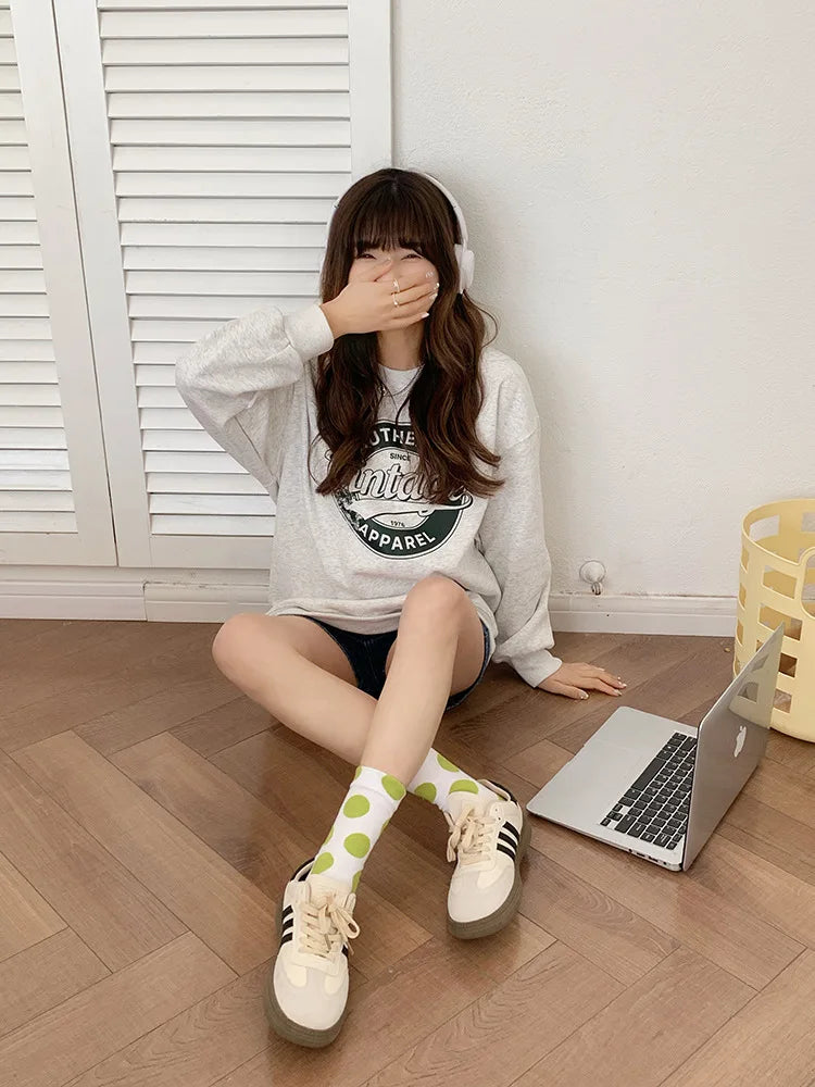 Ladies Socks For Girls Polka Dot Socks Women Black White Cute Kawaii Harajuku Socks Cotton Happy Funny Casual Short Sock Woman
