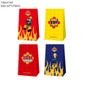 Fireman Sam Party Supplies Disposable Tableware Set Paper Plates Cups Tablecloth Fire Truck Birthday Party Decor Boys Baby Showe