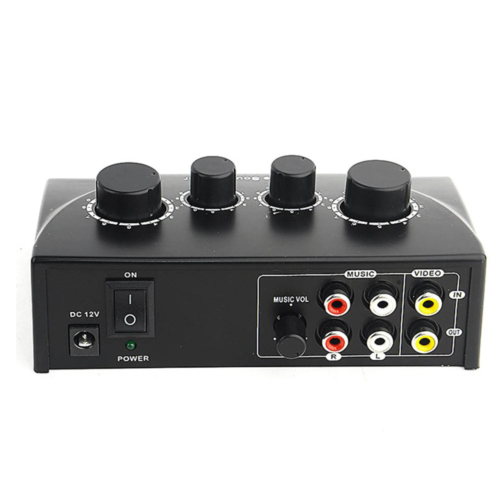 Portable Karaoke Sound Mixer Professional Dual Mic Inputs Audio System  Digital Audio Sound Machine Echo OK Mixer System