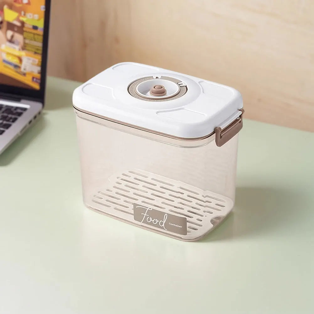 Vacuum Food Storage Container with Vacuum Pump Refrigerator Food Preservation Box with Removable Drain Plate Kitchen Storage Box
