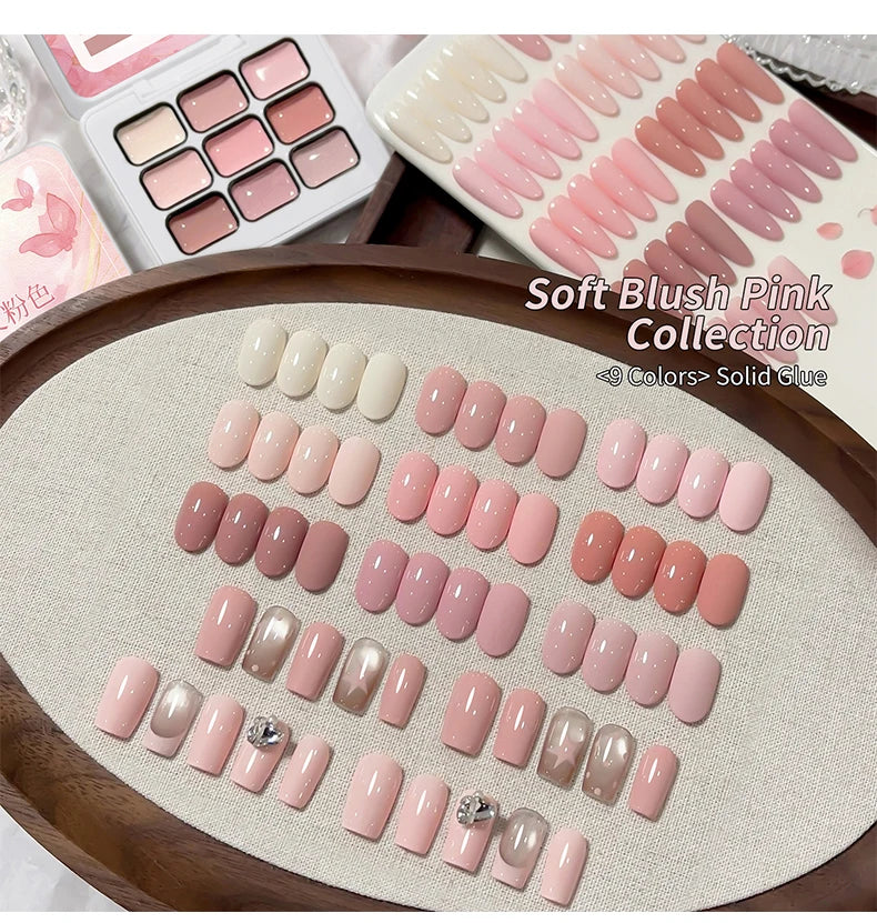 Jillradia 9-Colors New Popular Solid Gel Nail Gel Semi Permanent Nail Art Soaking UV LED Gel Christmas Manicure Gift Nail Salon