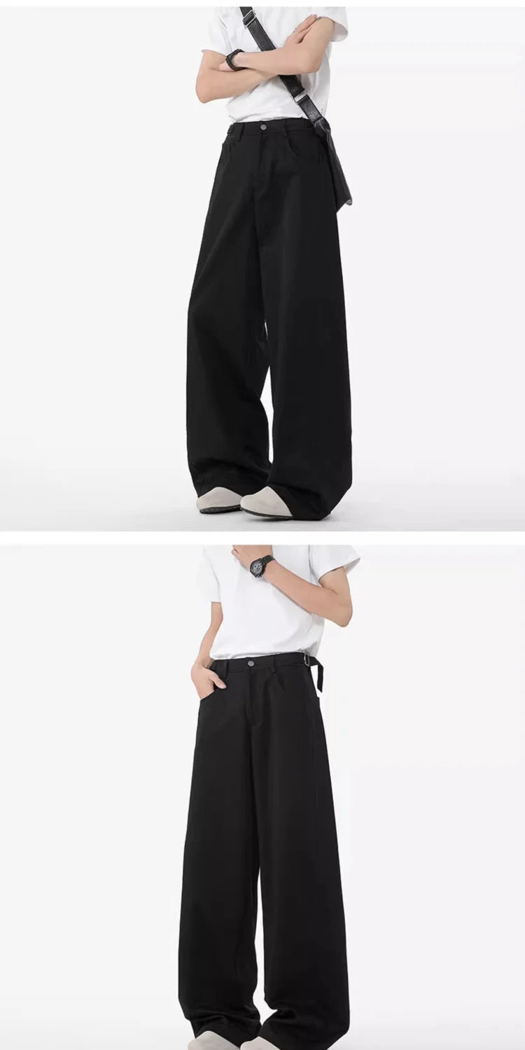 Men's Oversized Wide Leg Trousers High Waist Relaxed Fit Pants